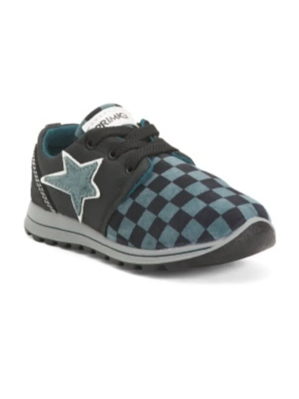 Primigi Boys Blue Checkered Star Sneakers Running Shoes Kids Size 25 8.5 new